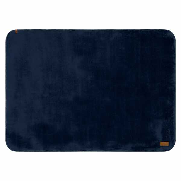 Fleeceplaid met sherpa achterzijde 150x120 cm, 500 gr/m² - Navy/Wit Fleeceplaid met sherpa achterzijde 150x120 cm, 500 gr/m² - Navy/Wit